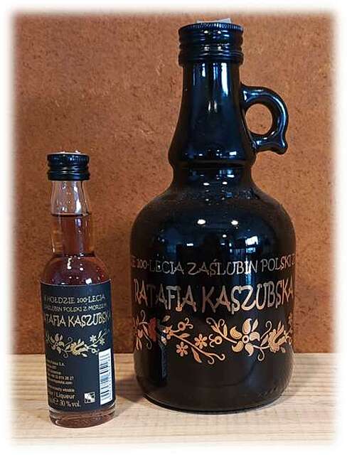 Ratafia Kaszubska w hołdzie 100-lecia Zaślubin Polski z Morzem 30% - Zestaw 0,5L i 0,04L