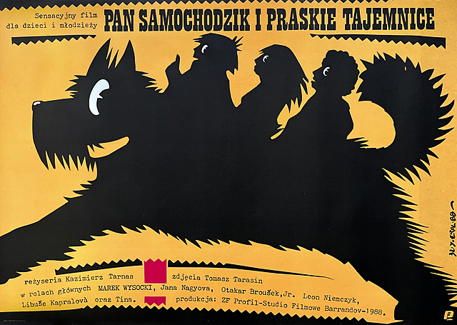 Plakat do filmu „Pan Samochodzik i praskie tajemnice” w reż. Kazimierza Tarnasa(1988)