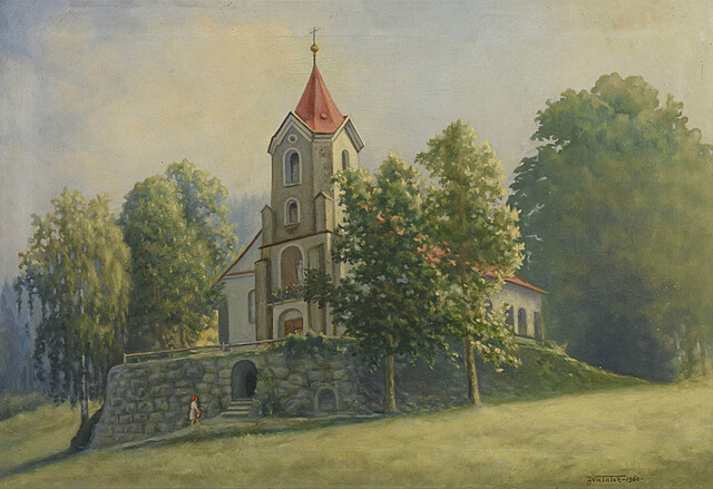 Widok na kościół, 1960