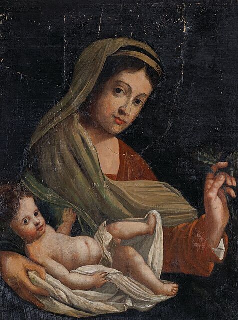 MADONNA Z DZIECIĄTKIEM, XIX w.