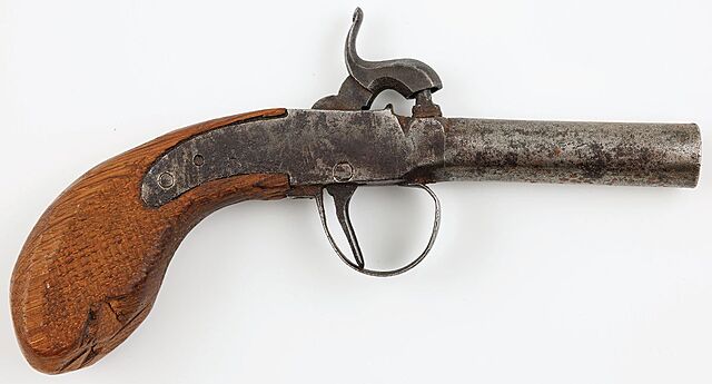 PISTOLET PODRÓŻNY Z ZAMKIEM KAPISZONOWYM SKRZYNKOWYM, ok. 1850