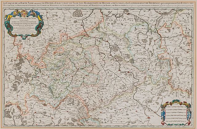 MAPA SAKSONII, Alexis Hubert Jaillot, Paryż, 1692