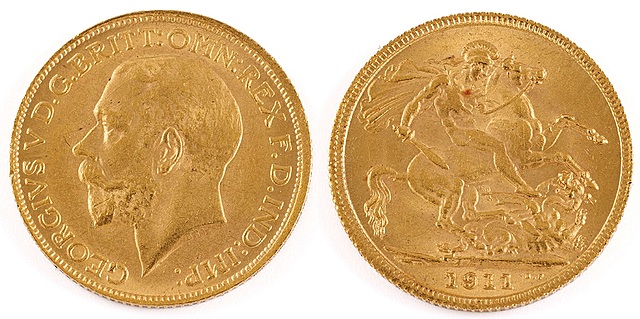 SUWEREN, Wielka Brytania, 1911, Jerzy V, Royal Mint