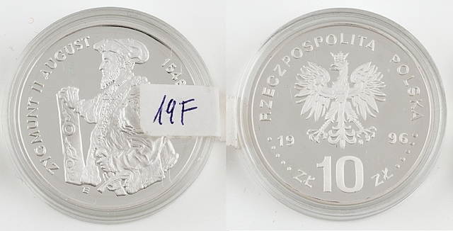 10 ZŁ, ZYGMUNT AUGUST, półpostać, 1996