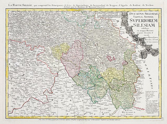 Ducatus Silesiae tabula altera Superiorem Silesiam