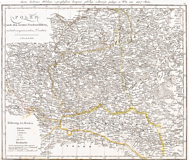 Polen nach den Letzten Friedensschlüssen… / Karta królestwa Polskiégo z przyległemi krayami…