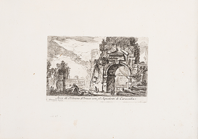 Arco di Nerone Druso con gl'Aquedotti di Caracalla, 1750