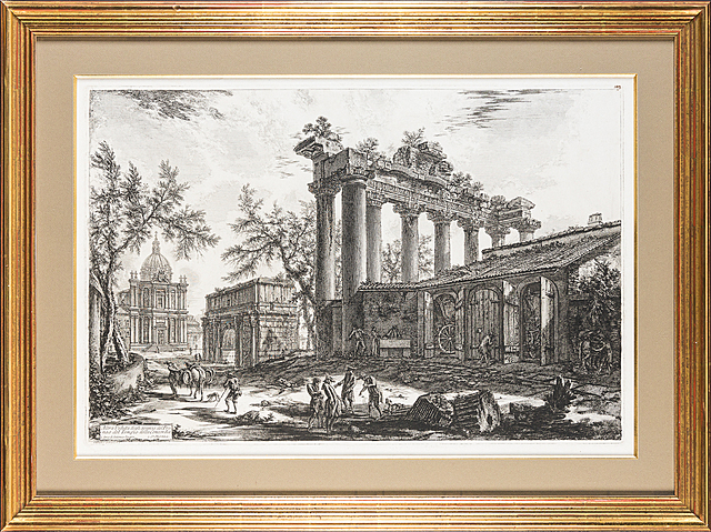 Altra Veduta Degli Avanzi del Pronao del Tempio della Concordia (Temple of Saturn), 1774