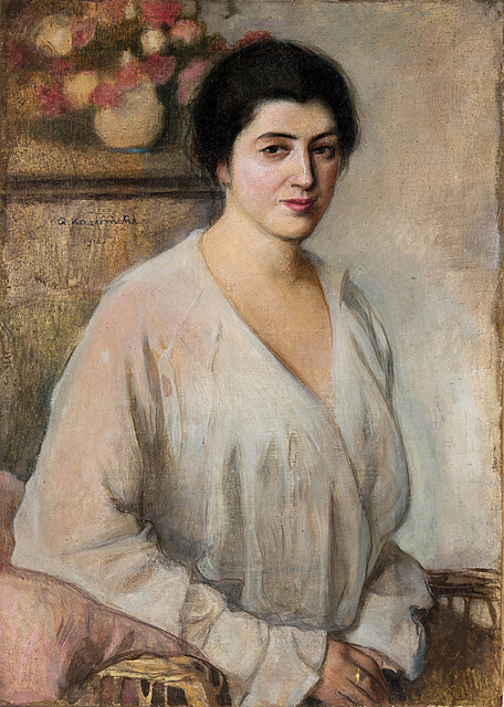 Portret damy w fotelu, 1918 r.