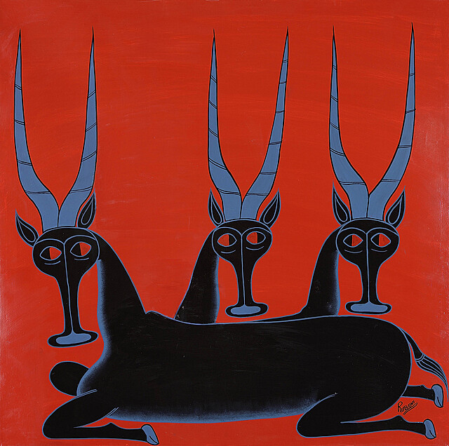 Three Antelopes At Sunset