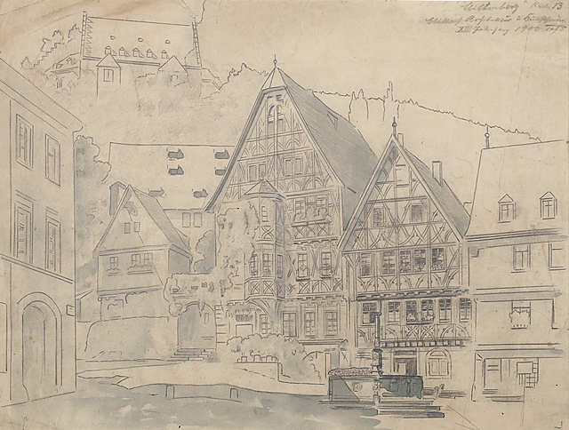 Kamieniczki w Miltenberg w Bawarii, 1 ćw. XX w.