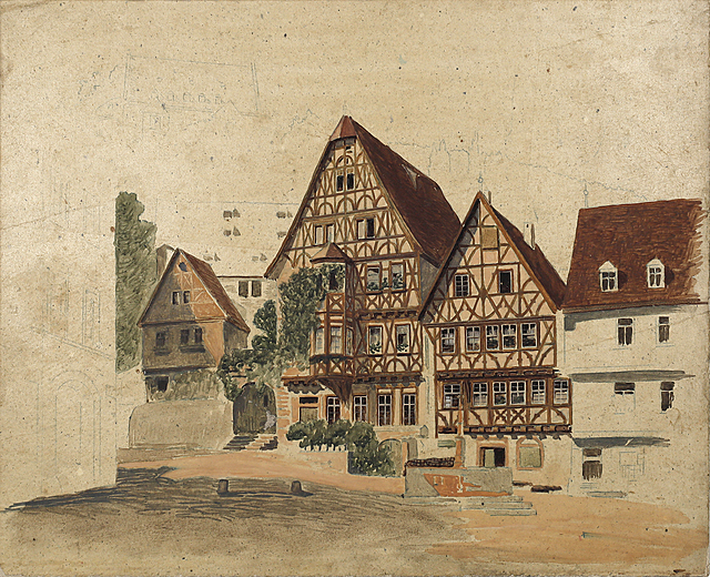 Kamieniczki w Miltenberg w Bawarii. 1 ćw. XX w.