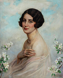 Portret kobiety ze sznurem pereł, 1933 r.