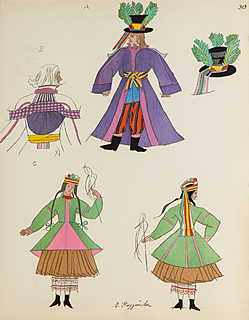Chłopi z kujawskiego, plansza nr 30 z teki Polish Peasants Costumes, 1939 r.