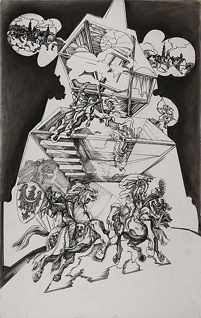 Wieża piastowska - projekt adaptacji wnętrza, 1988-1989 r.