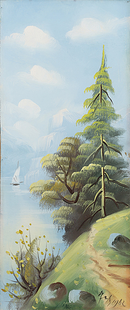 Pejzaż z żaglówką, 1982