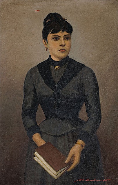 DZIEWCZYNA Z KSIĄŻKĄ, 49,5 x 32 cm