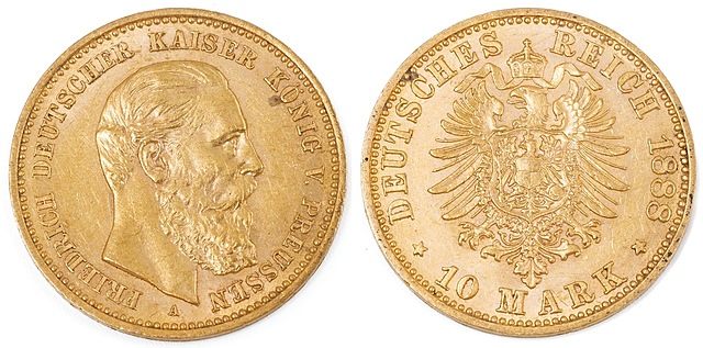 10 MAREK, 1888, Prusy, Berlin, A, Fryderyk III
