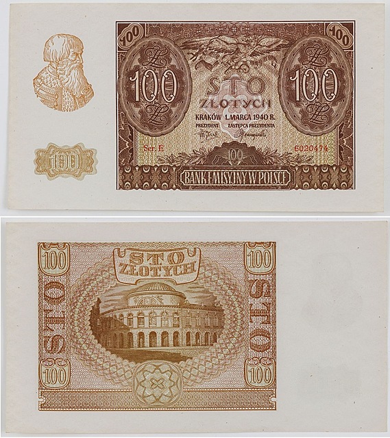100 ZŁ, 1 marca 1940