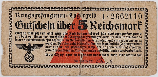 5 MAREK DLA NIEMIECKICH OBOZÓW JENIECKICH, 1939-45