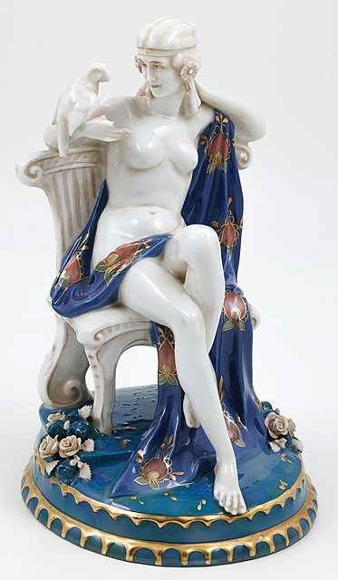 DAMA Z PAPUGĄ, Turyngia, Schwarza, E. A. Müller, ok. 1920
