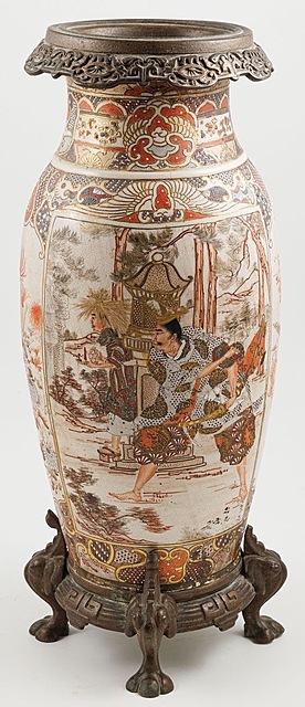 WAZA ZE SCENAMI FIGURALNYMI, Japonia, Satsuma, 1 poł. XX w.