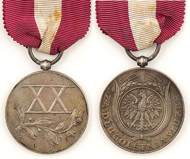 MEDAL ZA DŁUGOLETNIĄ SŁUŻBĘ (XX lat), Polska, 1938