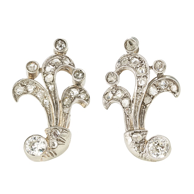 Diamentowe kolczyki „Fleur de Gloire” – złoto 18K