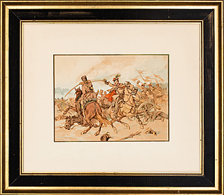 "Franciszek Wodzicki na czele Pułku Krakusów", 1890 rok