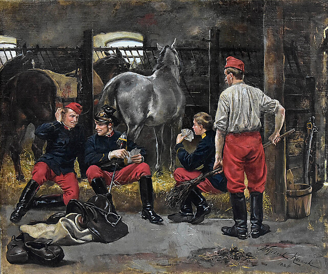 "Ułani austriaccy grający w karty", 1885