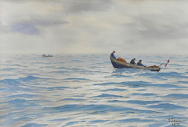 "Łodzie rybackie na otwartym morzu", 1930