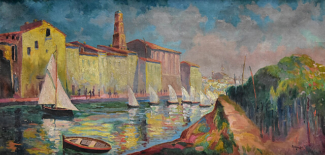 "Widok kanału Saint Sebastien w Martigues"