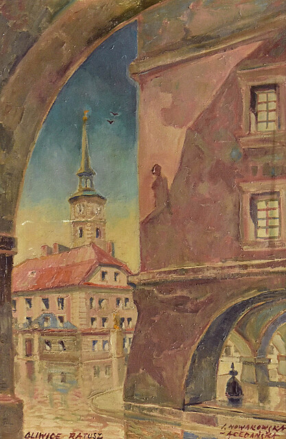 "Widok na ratusz w Gliwicach"