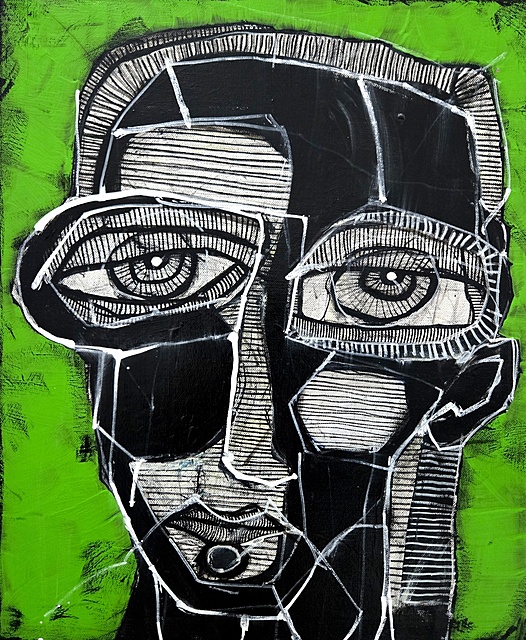 Portret R na zielonym, 2022