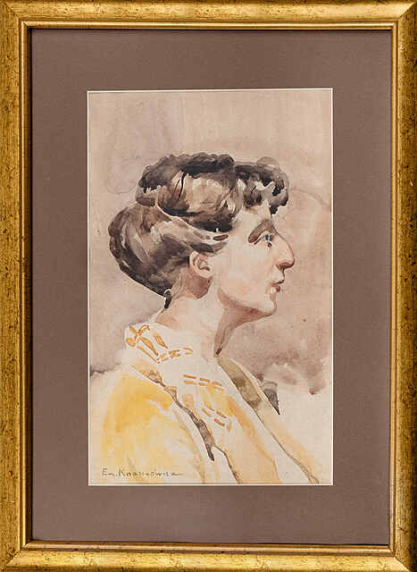 Portret kobiety w żółtej sukni
