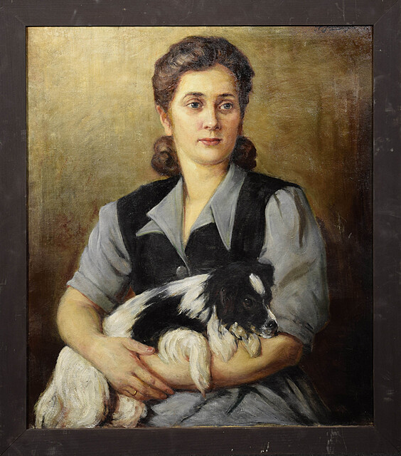 Portret kobiety z pieskiem