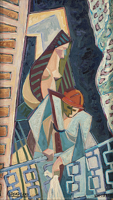 Na balkonie, 1955