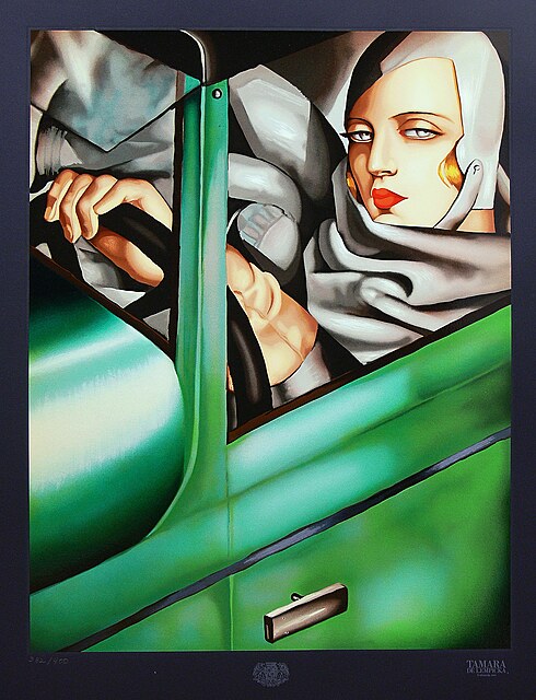 Autoportret w zielonym Bugatti