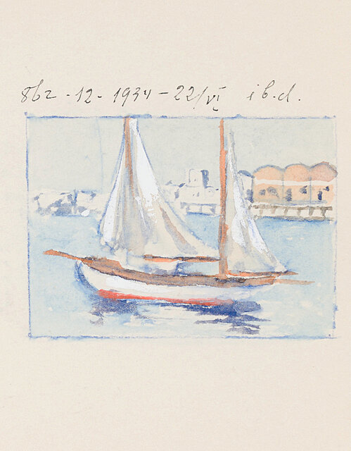 Łodzie w porcie w Gdyni, 1934