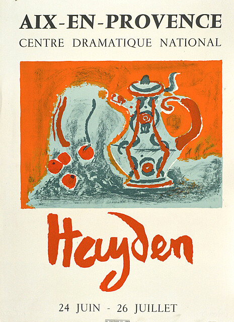Martwa natura z dzbankiem - Plakat wystawy artysty w Centre Dramatique National ( AIX - EN - PROVENCE) w 1966 roku - kompozycja na plakacie z ok. 1960 