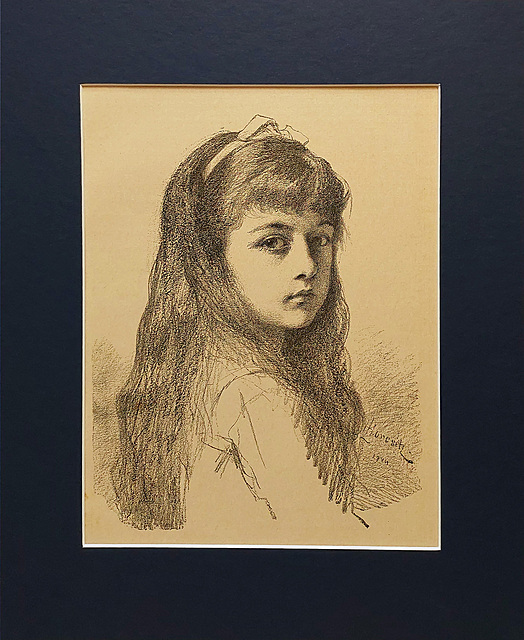 Portret dziewczynki, litografia, 1884