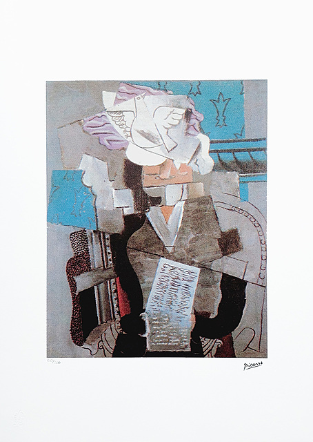 Woman with velvet hat in a chair