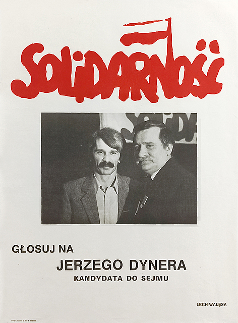 Plakat wyborczy: Głosuj na Jerzego Dynera, 1989