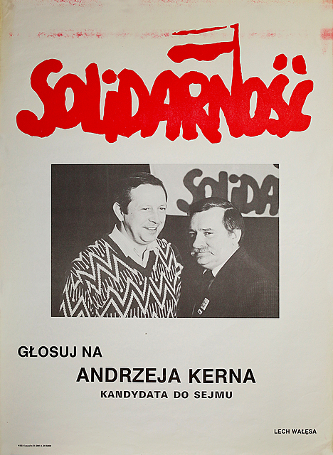 Plakat wyborczy: Głosuj na Andrzeja Kerna, 1989