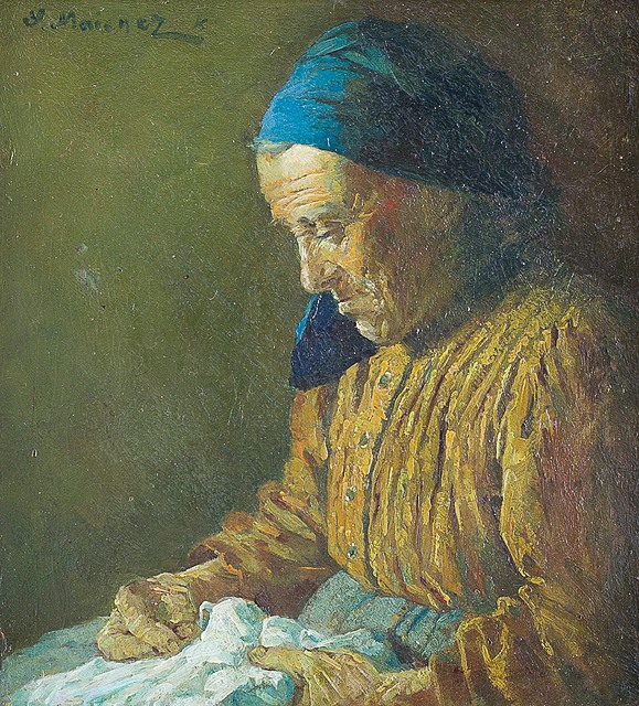 Staruszka z robótką