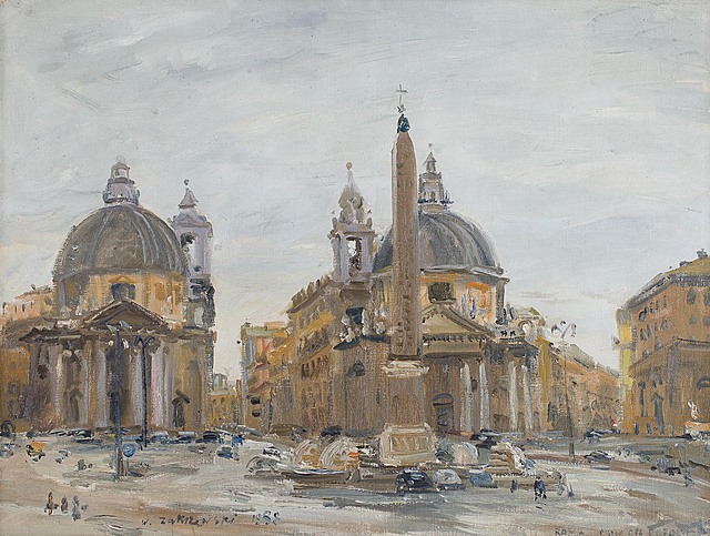 Piazza del Popolo w Rzymie, 1958