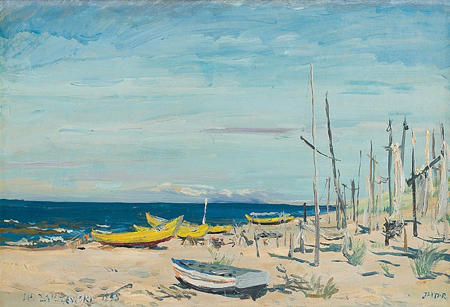 Port rybacki w Jantarze, 1958