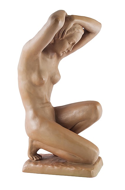 Figura klęczącej kobiety, proj. Joseph Lorenzl, ok. 1939, Goldscheider, ok. 1940