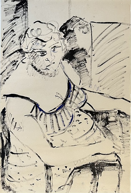 Kobieta z dekoltem niebieska, 1965