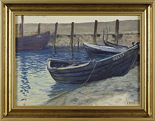 Łodzie / Plaża, obraz dwustronny